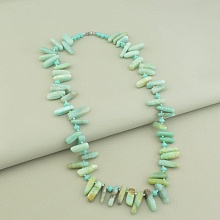 картинка Бусы из стали с амазонитом, бирюзовые на карабине от магазина Wolves