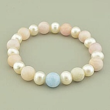 картинка Браслет 'SUNSTONES' Морганит Жемчуг 19 см от магазина Wolves