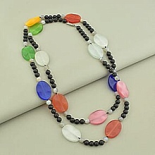 картинка Бусы на замке из агата, шунгита и кошачьего глаза от магазина Wolves