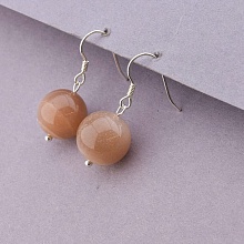 картинка Серьги 'SUNSTONES' Солнечный камень Серебро(925) от магазина Wolves