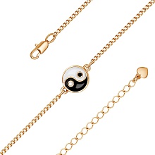 картинка Браслет позолоченный Инь-Ян белая и черная эмаль  от магазина Wolves