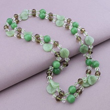 картинка Бусы 'SUNSTONES' Нефрит Чешский хрусталь 116 см от магазина Wolves