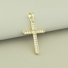 картинка Крестик 'XUPING' Фианит (позолота 18к (лимонная)) от магазина Wolves