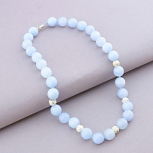 картинка Бусы 'SUNSTONES' Аквамарин Серебро(925) 44 см от магазина Wolves