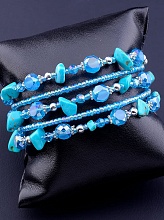 картинка Браслет Бирюза Чешский хрусталь 90 см от магазина Wolves