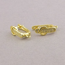 картинка Швензы Пара Фианит позолота 18к (лимонная) 15х7см от магазина Wolves