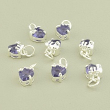 картинка Кулон с фиолетовым фианитом, родиевое покрытие от магазина Wolves