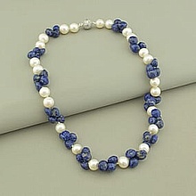 картинка Бусы 'SUNSTONES' Жемчуг Лазурит 42 см от магазина Wolves