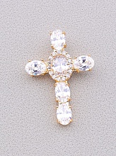 картинка Крестик 'XUPING' Фианит  (позолота 18к) от магазина Wolves