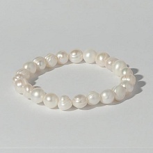 картинка Элитный Браслет из белого Жемчуга 8 мм на резинке от магазина Wolves