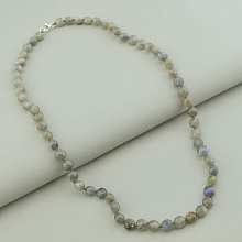 картинка Бусы 'SUNSTONES' Лабрадор Серебро(925) 53 см от магазина Wolves