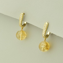 картинка Серьги позолоченные с цитрином от магазина Wolves