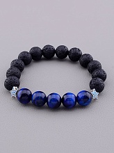 картинка Браслет 'SUNSTONES' Лава Кошачий глаз 18 см от магазина Wolves