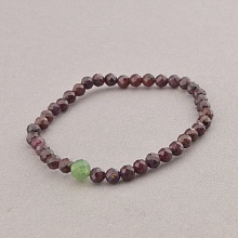 картинка Браслет 'SUNSTONES' Гранат Нефрит 18 см от магазина Wolves