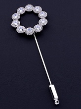 картинка Брошь 'FJ' Фианит (родий) от магазина Wolves