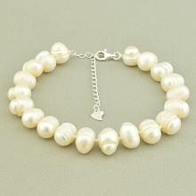 картинка Браслет 'SUNSTONES' Жемчуг Серебро(925) 18 см от магазина Wolves