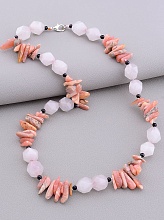 картинка Бусы 'SUNSTONES' Розовый кварц Родохрозит 48 см от магазина Wolves