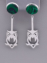 картинка Серьги 'Stainless Steel' Малахит от магазина Wolves