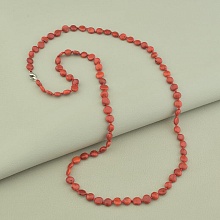 картинка Бусы стальные из коралла, коричневые, на карабине 'SUNSTONES' 65 см от магазина Wolves