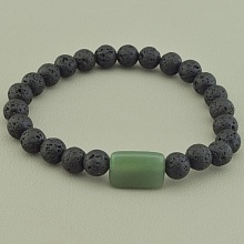 картинка Браслет 'SUNSTONES' Лава Нефрит 19 см от магазина Wolves