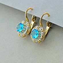 картинка Серьги Фианит 'XUPING' (позолота-родий) от магазина Wolves