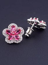 картинка Серьги Фианит 'Saiya' (родий) от магазина Wolves