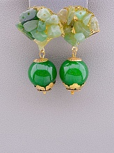 картинка Серьги 'Stainless Steel' Хризопраз Нефрит от магазина Wolves