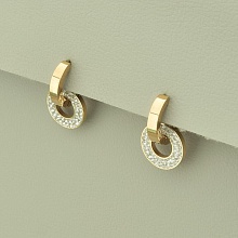 картинка Серьги 'Stainless Steel' Фианит (позолота 18к (розовая)) от магазина Wolves