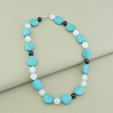 картинка Бусы 'SUNSTONES' Бирюза Лунный камень Агат 49 см от магазина Wolves