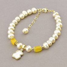 картинка Браслет 'Fashion' Жемчуг 18 см (позолота 18к) от магазина Wolves