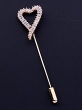 картинка Брошь 'FJ' Фианит (позолота 18к) от магазина Wolves