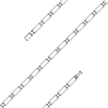 картинка Браслет из прямоугольных звеньев посеребренный с оксидированием от магазина Wolves