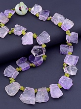 картинка Бусы Аметрин Пренит 50 см от магазина Wolves