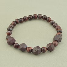 картинка Браслет 'SUNSTONES' Бычий глаз Яшма 18 см от магазина Wolves