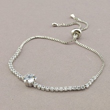 картинка Браслет 'Saiya' Фианит 17 см (родий) от магазина Wolves