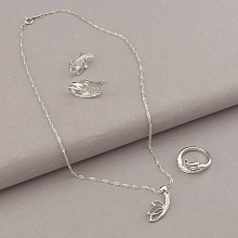 картинка Набор Подвеска+Кольцо+Серьги 'Winniana' Фианит 42 см от магазина Wolves