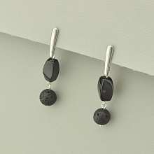 картинка Серьги 'SUNSTONES' Лава Агат от магазина Wolves