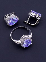 картинка Комплект Фианит (родий) от магазина Wolves