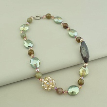 картинка Бусы Агат Чешский хрусталь 56 см от магазина Wolves