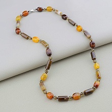 картинка Бусы 'SUNSTONES' Агат Раухтопаз 60 см от магазина Wolves