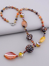 картинка Бусы Сердолик Чешский хрусталь 55 см от магазина Wolves