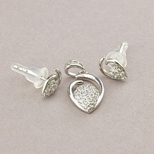 картинка Серьги+Кулон 'XUPING' Фианит (родий) от магазина Wolves