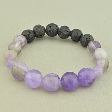 картинка Браслет 'SUNSTONES' Аметист Лава 19 см от магазина Wolves