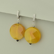 картинка Серьги 'SUNSTONES' Агат  (родий) от магазина Wolves