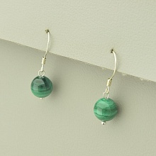 картинка Серьги 'SUNSTONES' Малахит Серебро(925) от магазина Wolves