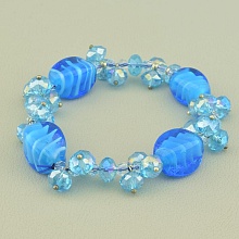 картинка Браслет Муранское стекло Чешский хрусталь 19 см от магазина Wolves