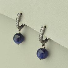 картинка Серьги 'SUNSTONES' Кошачий глаз  (хром) от магазина Wolves