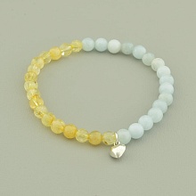 картинка Браслет 'SUNSTONES' Цитрин Аквамарин 17 см от магазина Wolves