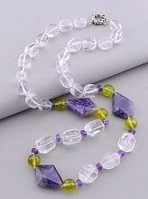 картинка Бусы Аметист Горный хрусталь Пренит 70 см от магазина Wolves