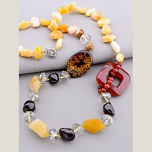 картинка Бусы Гранат Яшма Сердолик 82 см от магазина Wolves